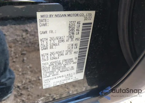 2023 Nissan Frontier Long Bed Sv 4X4 from USA, damaged, VIN 1N6ED1FK3PN614611